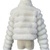VAYLA Faux Fur Women Coats Stand Collar Full Sleeve Short Coat Thick Warm Solid Temperament Elegant Splice Autumn Winter