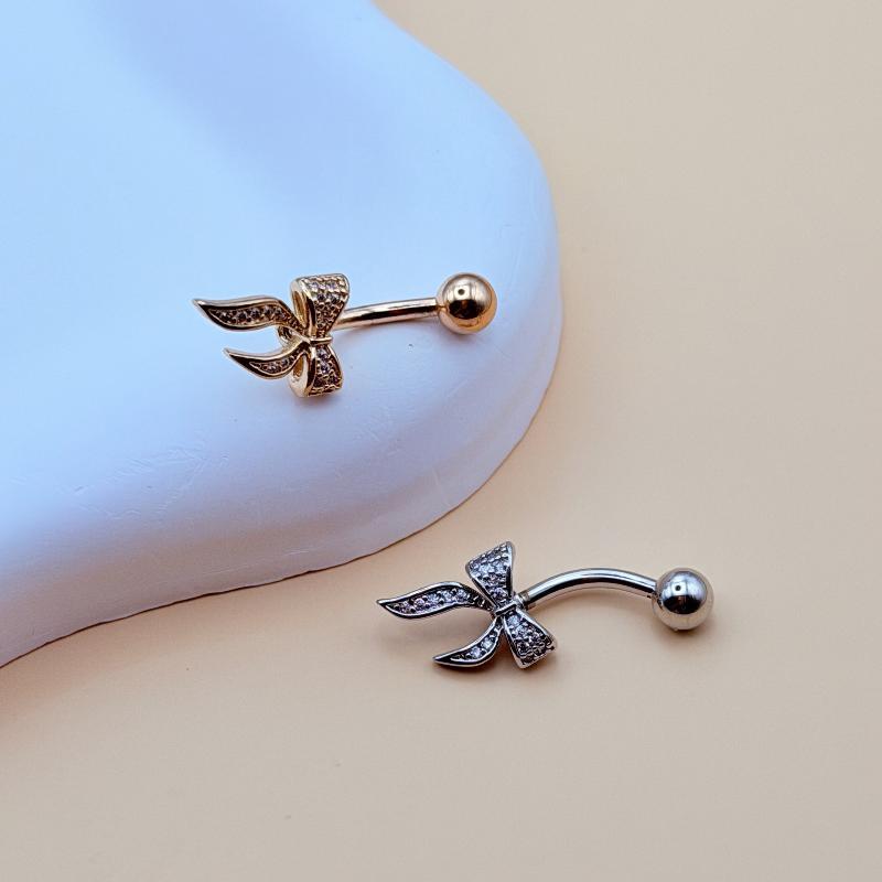 Bow Belly Button Ring Navel Piercing Sexy Belly Rings Body Piercing Navel Rings Body Jewelry For Women Girls