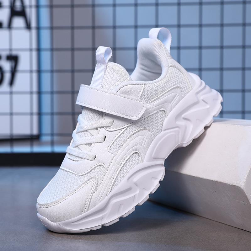 897 Four Seasons Performance Light Sneakers Boys Mesh Shoes Girls Leather Shoes Children's Little White Shoes Black Shoes