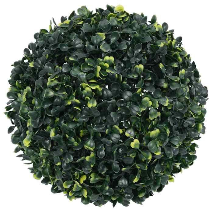 VidaXL Boules de buis artificielles avec lumières LED 2 pcs vert 45 cm, boule topiaire artificielle, boule topiaire 3335896