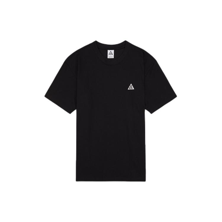 Men s Nike ACG Solid Color Round Neck Loose Short Sleeve Black T-Shirt DJ3643-010 L