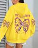 Fresh Butterfly Print Women's Hooded Sweatshirt - Autumn Loose Casual Fleece Pullover with Pockets.