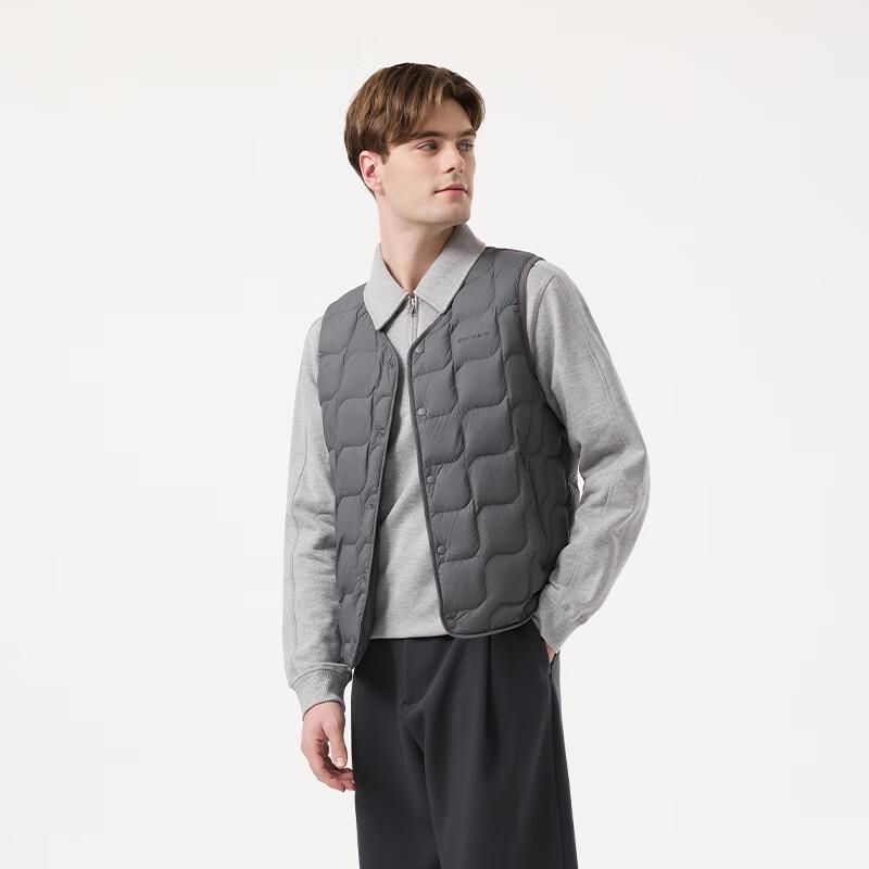 Tanboer Men's Short Collarless Down Vest