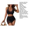 2Pcs/Set Women Bikini Set V-Neck Padded Underwire Swimming Bra High Waist Fake Two Pieces Swimming Trunks Set Swimwear