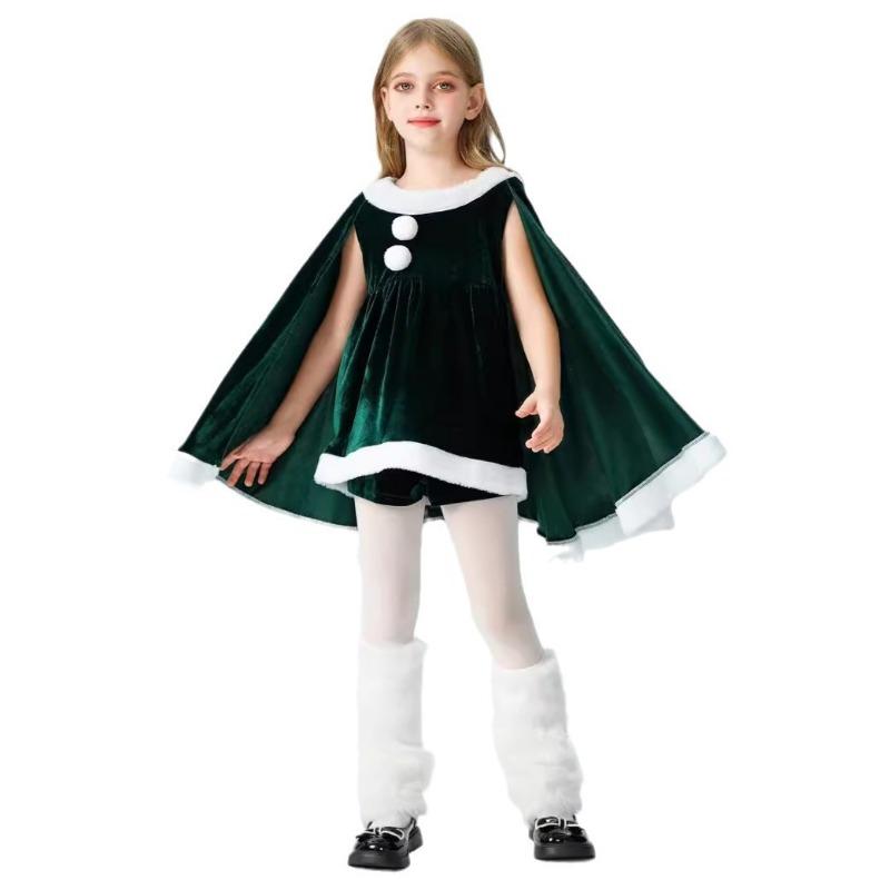 Christmas Children's Clothing Children's Clothing Girls Santa Clothes Shawl Cape Cape Girls Dress