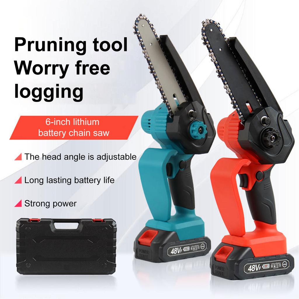 Aoresac Portable 6-inch Electric Chainsaw 550W Cordless Chainsaw with A Detachable 2000mAh Li Battery