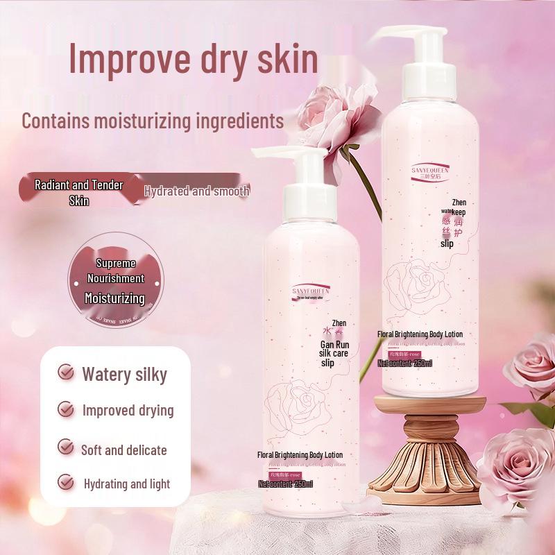 Three-Leaf Queen Floral Brightening Body Lotion with Niacinamide & Rose - 250ml