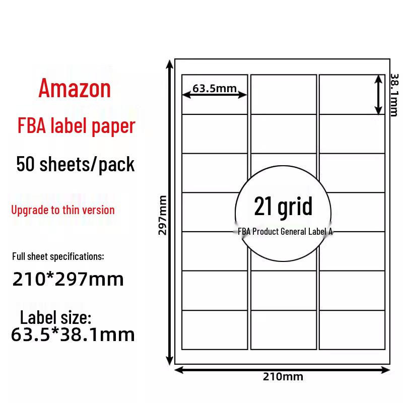 A4 Sticker Printing Paper with Pre-Cut Adhesive Labels, 100 Sheets/Pack