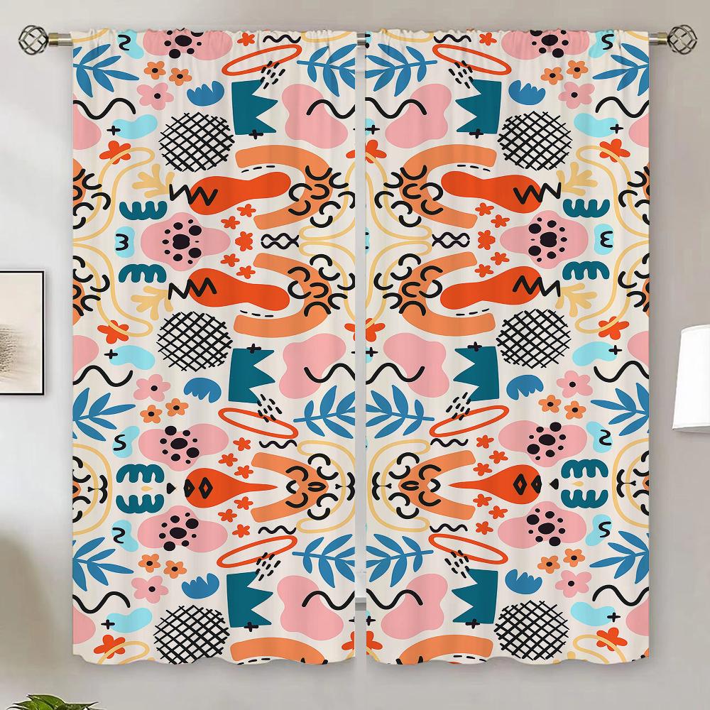 Art Pattern Luxury Curtains for Living Room On Sale Home and Decoration Blackout Curtain Tiebacks Ready Curtains Cheap Shades