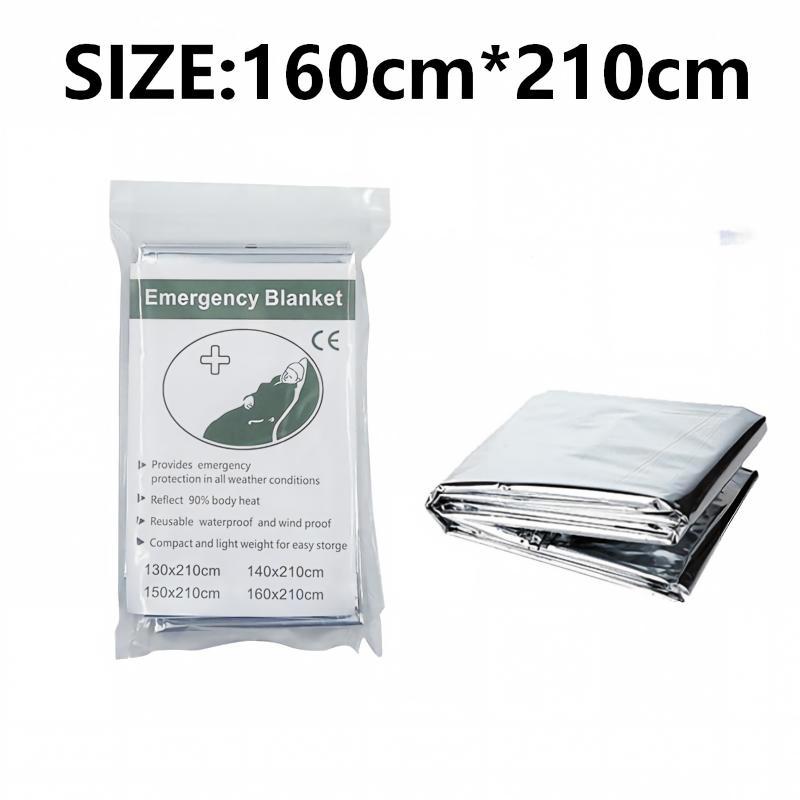Emergency Thermal Poncho Blanket Lightweight Folding Water Resistant Windproof Sunshade First Aid Camping Mat Pad Cover