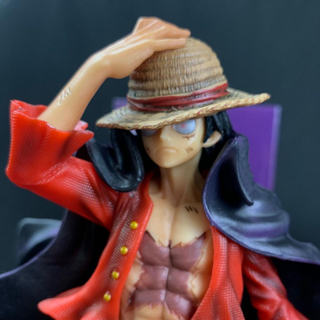 Anime One Piece 25cm Four Emperors Monkey D. Luffy Statue Action Figurine Model Scene PVC Collectible Toys Doll Festival Gift