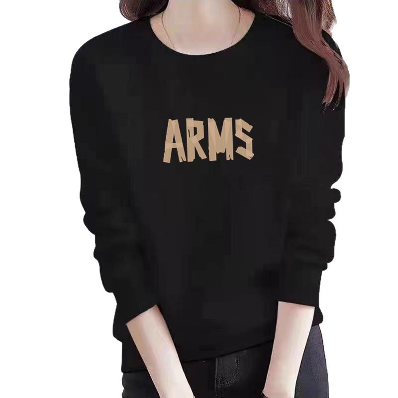 Women's Cat Print Long Sleeve Cotton Sweatshirt - Casual Korean Style, Round Neck, Loose Fit, Autumn Wear