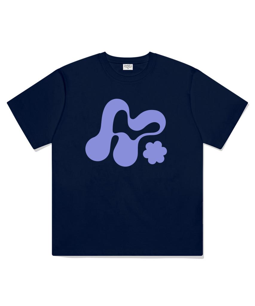 Deomopeuhauseu Morf Big Symbol Oversized Short Sleeve T-Shirt Navy