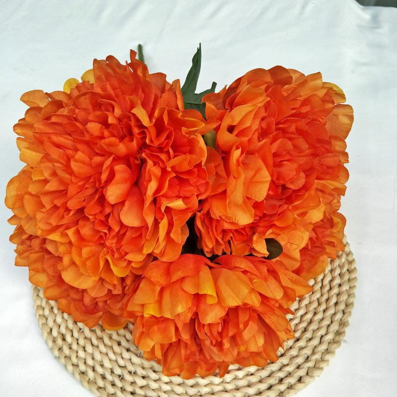 Artificial Peony Flower Bouquet For Wedding Decor With Silk Material In Multiple Colors