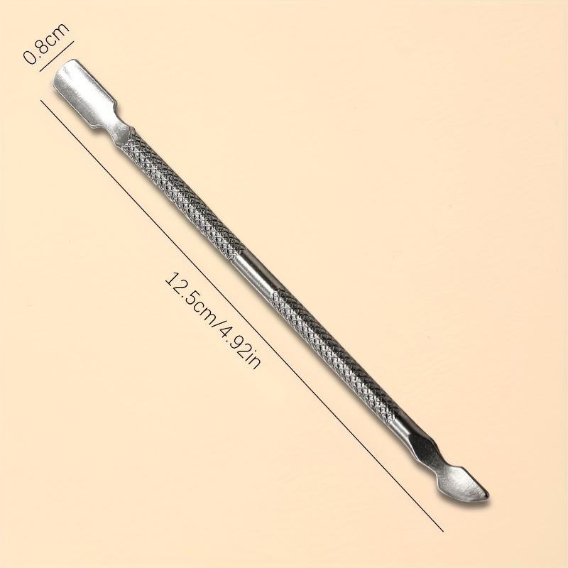 Ergonomic Stainless Steel Cuticle Pusher - Professional Manicure Tool for Easy Cuticle Removal - Durable Nail Art Essential for