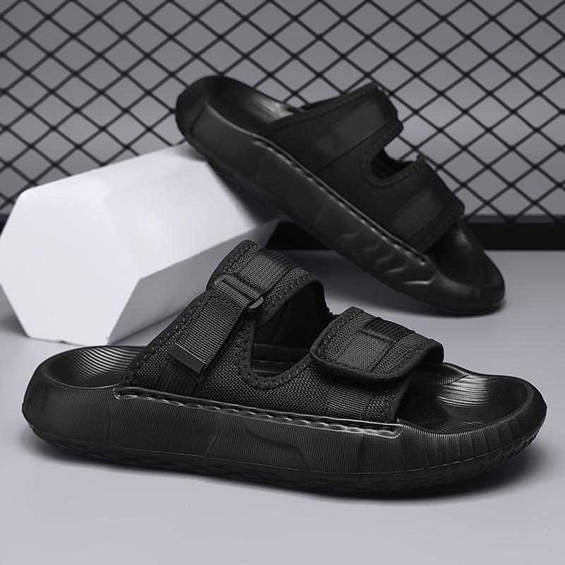 2025 New Product Men Step On Shit Feeling Large Size Summer Non-slip Beach Wear Casual One-word Drag Hundred Tower Cool Slippers