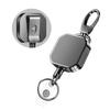 Carabină Metalică Retractabilă Heavy Duty Breloc Insignă de Centură Role Clip Cablu din Sârmă de Oțel Ranforsată
