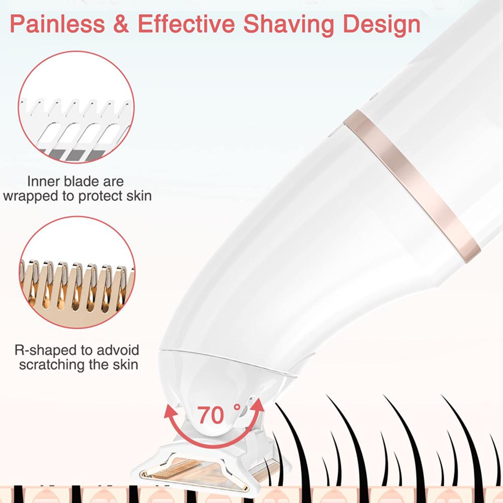 5 In 1 Electric Shaver Hair Removal For Ladies Bikini Trimmer Epilator Painless Razor For Body Face Eyebrow Arms Legs Pubic Hair