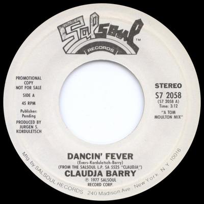 7inch Record CLAUDJA BARRY - Dancin' Fever S72058 Salsoul Records 1977 UK Soul/Funk Used