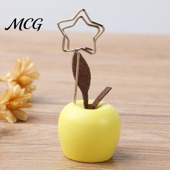 Cute Fruit Vegetable Decor Mushroom/Fruit Card Holder, Wooden Memo Holder Stand, Single Photo Strong Support Note Clip Picture Display Clip,