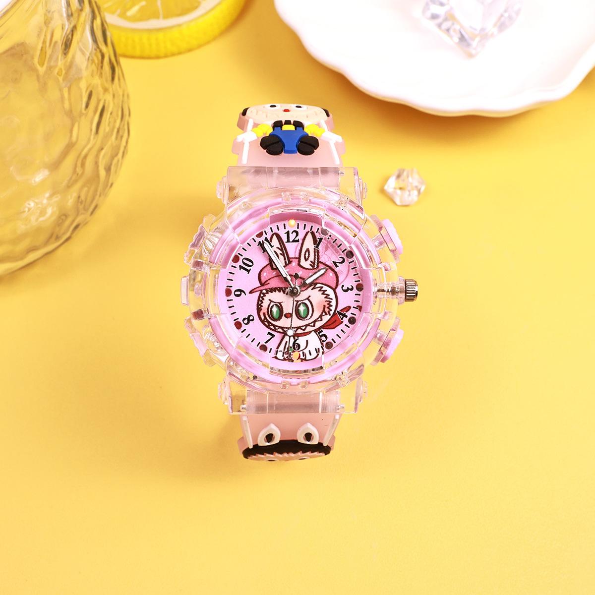 Детские мультяшные часы Светящиеся кварцевые часы Часы-игрушка для ученика начальной школы Цифровые стрелки Наручные часы