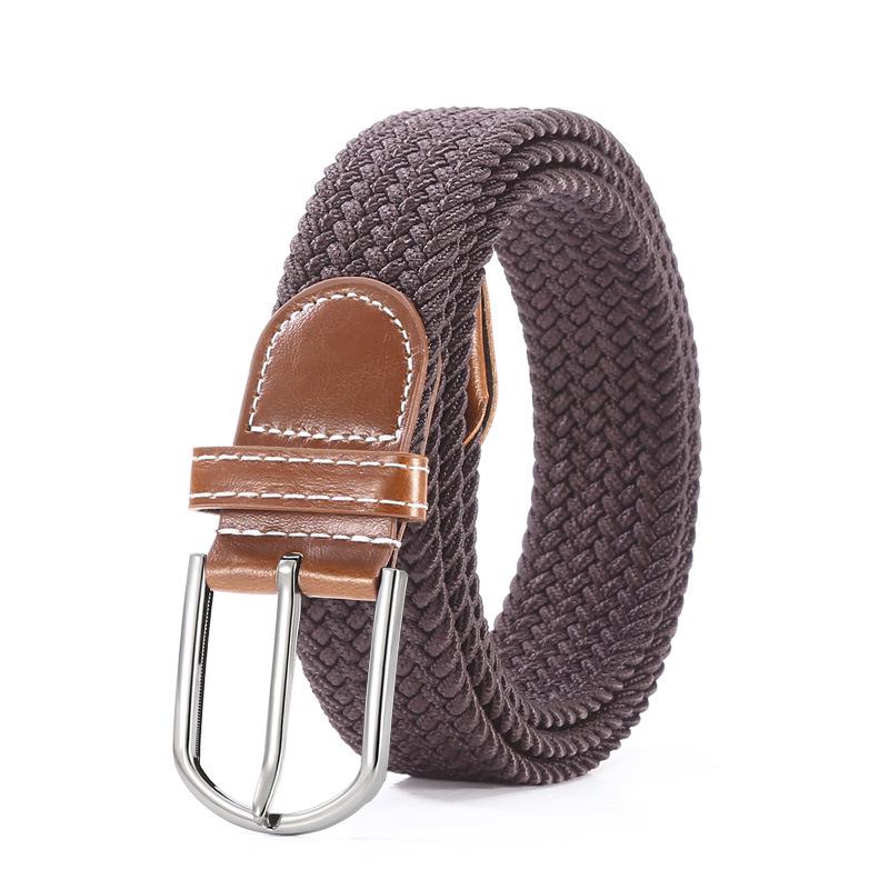 Multi-Color Elastic Needle Buckle Leather Belt – Men's Casual Fashion Accessory