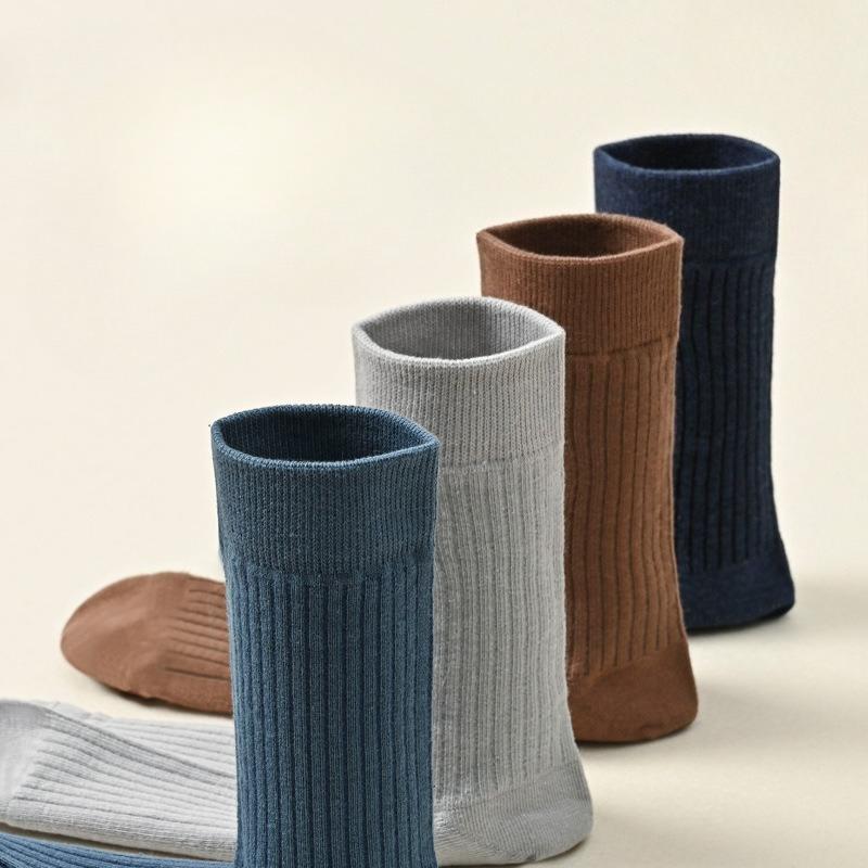 Cotton Autumn and Winter Pure Cotton Socks, Men's Mid-calf Anti-odor Winter Thickened Business Long Socks, All Cotton