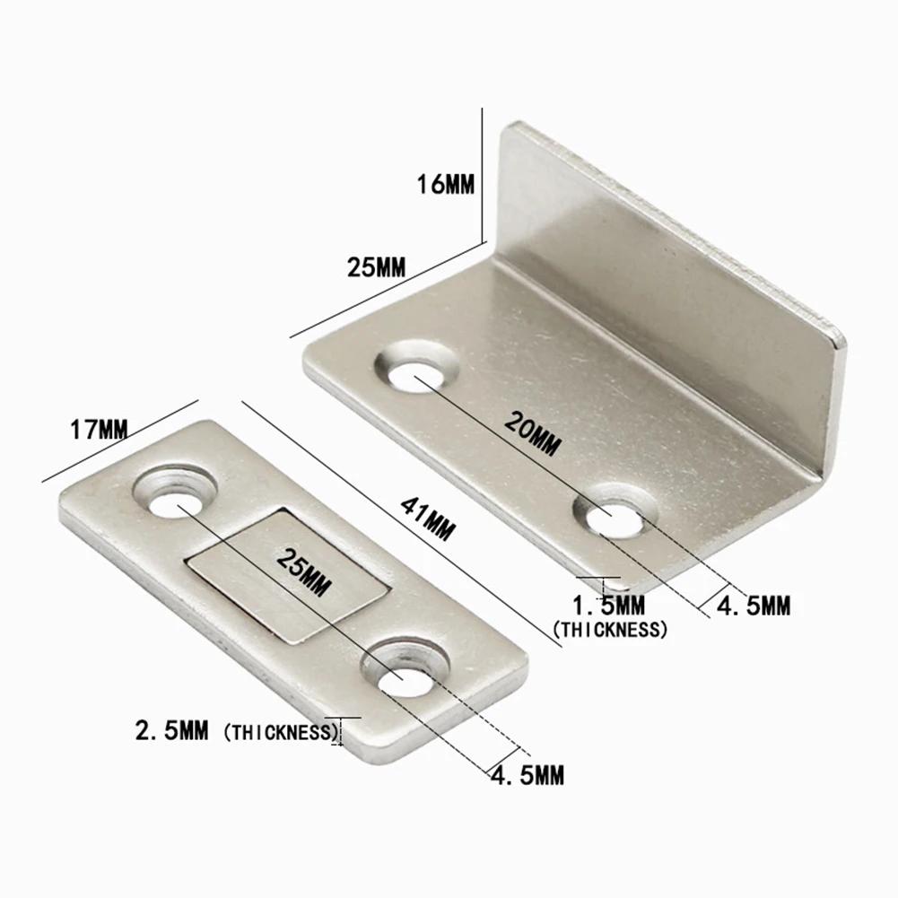 Strong Magnetic Cabinet Catches Punch Free Door Stopper Magnetic L-shaped Hidden Door Closer Home Improvement Furniture Hardware