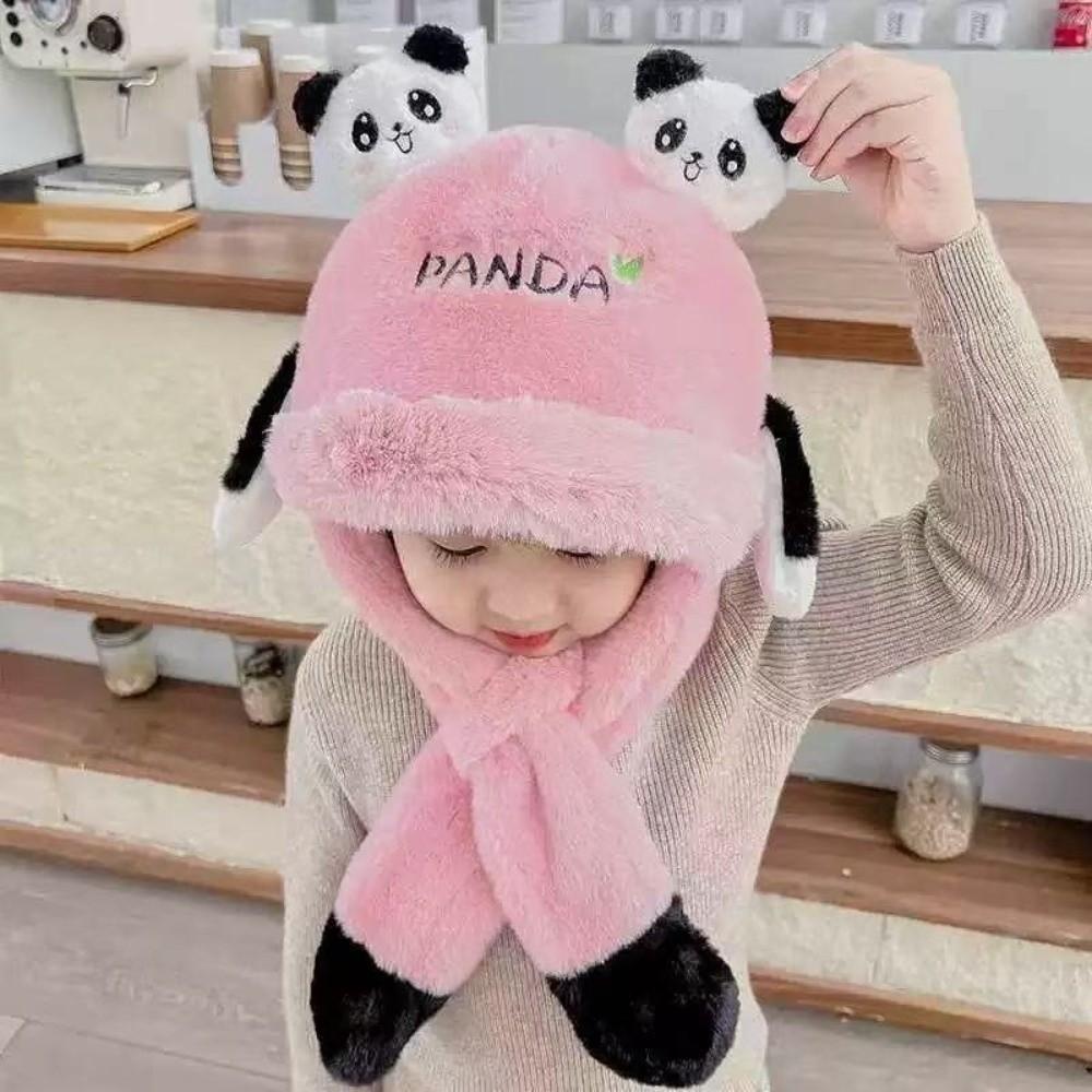 Thickened Kids Ear Protection Hat Windproof Moving Ear Hat New Panda Warm Cap  Autumn Winter