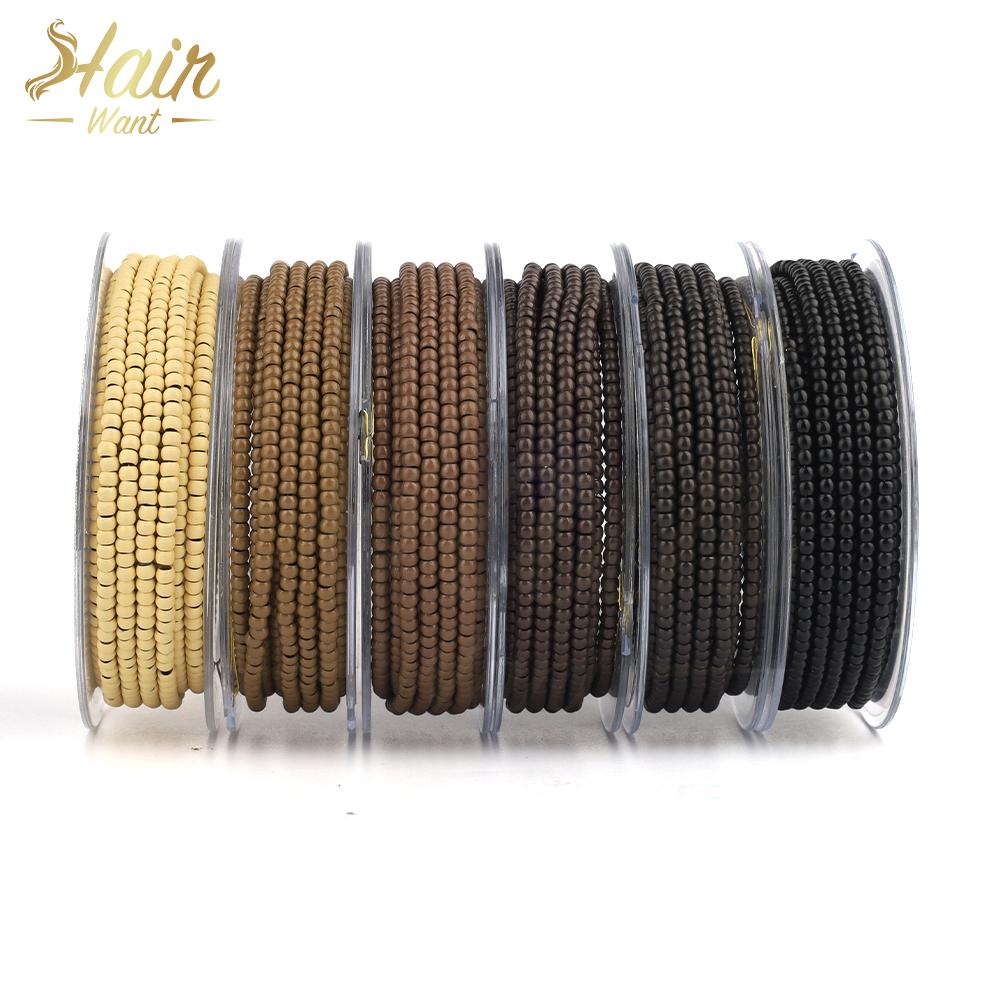 Capelli Vogliono 1000 Pezzi 3,0 mm 1000 Pezzi Perline di Rame Nano Pre-caricate Per Estensioni a Trama Anelli Nano Perline per Estensioni Capelli Rivestite in Silicone