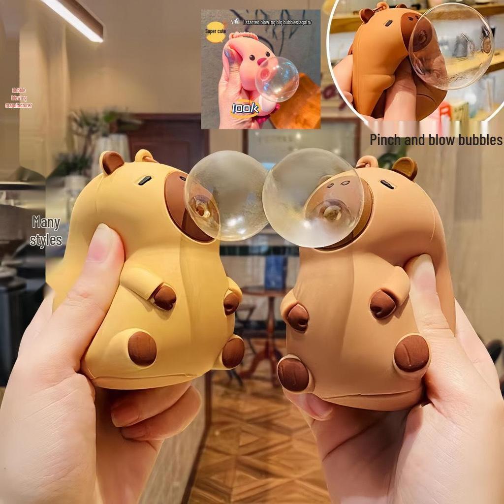 Creative Capybara Bubble Blowing Squeeze Toy: Viral Decompression Toy for Kids and Stress Relief