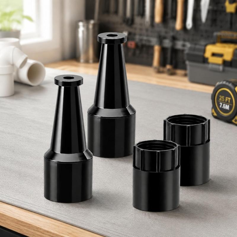Pipe Boring Tool Adapter Set with Tapered Guide Tips and Threaded Couplers, 2 Sets for Guiding Water Pipe or Cable Through Soft Soil