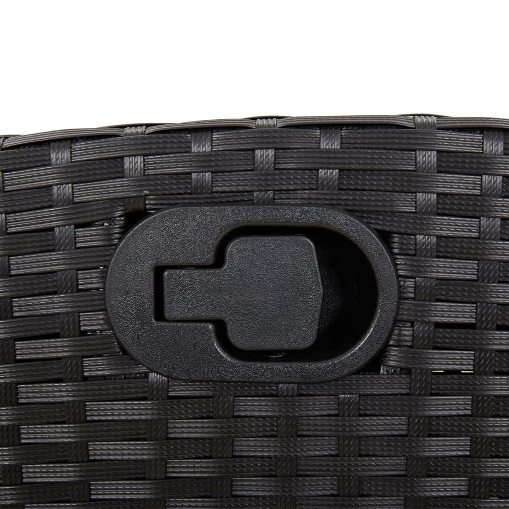 Vidaxl 3-Cz. Garden Furniture Set With Cushions, Black, PE Rattan