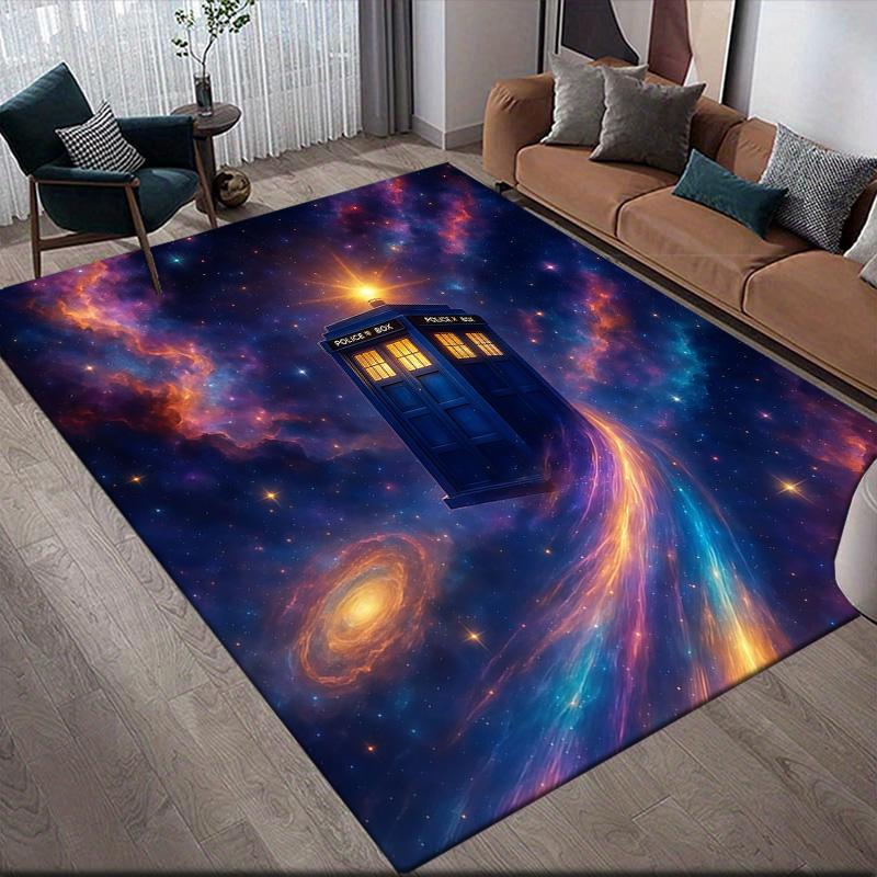 Doctor Who2 Flannel Pattern Square Carpet,Area Rug,Carpet Rug for Living Room Bedroom Sofa Playroom Decor,Non-slip Floor Mat