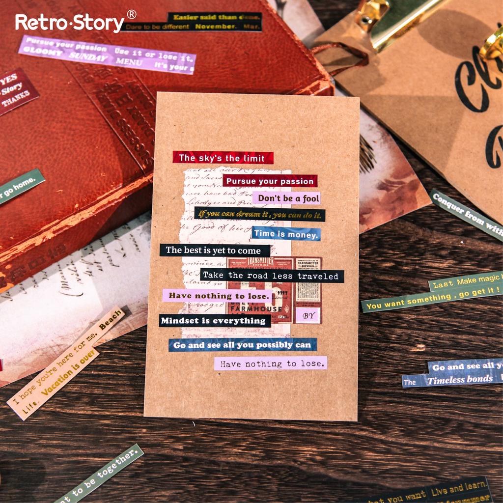4 Sheets of 6 Tablet Stickers, Message Series, Student English Manual Account DIY Material Decoration Base Sticker