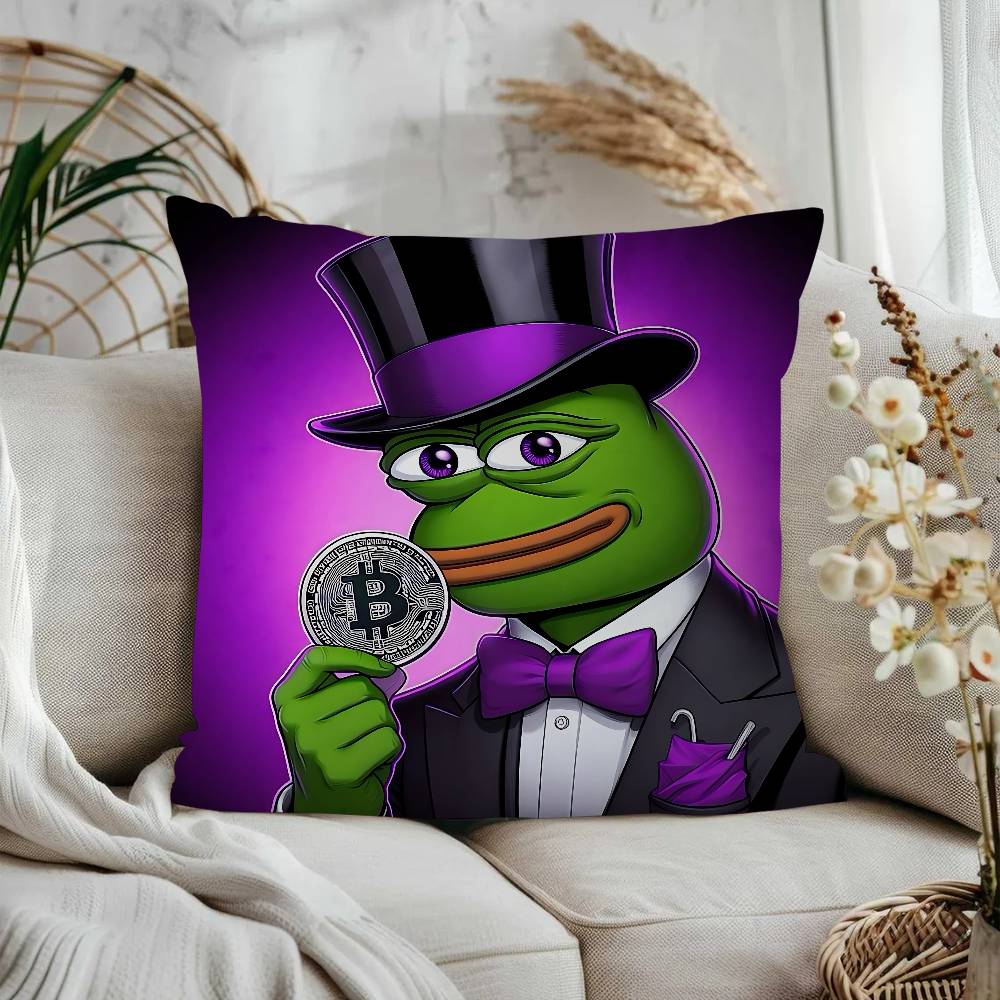 

Cartoon P-Pepe The Frog Pillowcase Toon Gift Cushion Cover Bedroom Home Sofa Chair Seat Decor Pillow Case 16x16Inch