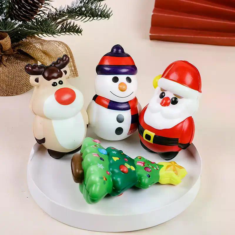 Christmas Stress Relieving Toy Santa Claus Christmas Tree Squeezing Bouncing Toy New Year Gift 2025 Christmas Party Decoration