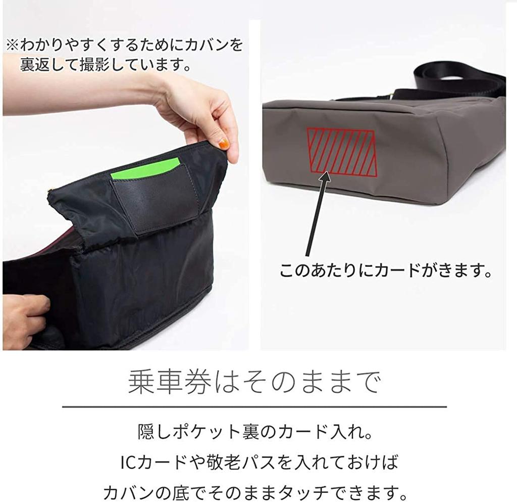 Raficaro Shoulder Bag, Crossbody Bag, Small, Water-Repellent, Waterproof, Multifunctional, Simple, Body Bag, IC Card Holder, Pass Case, Lightweight,