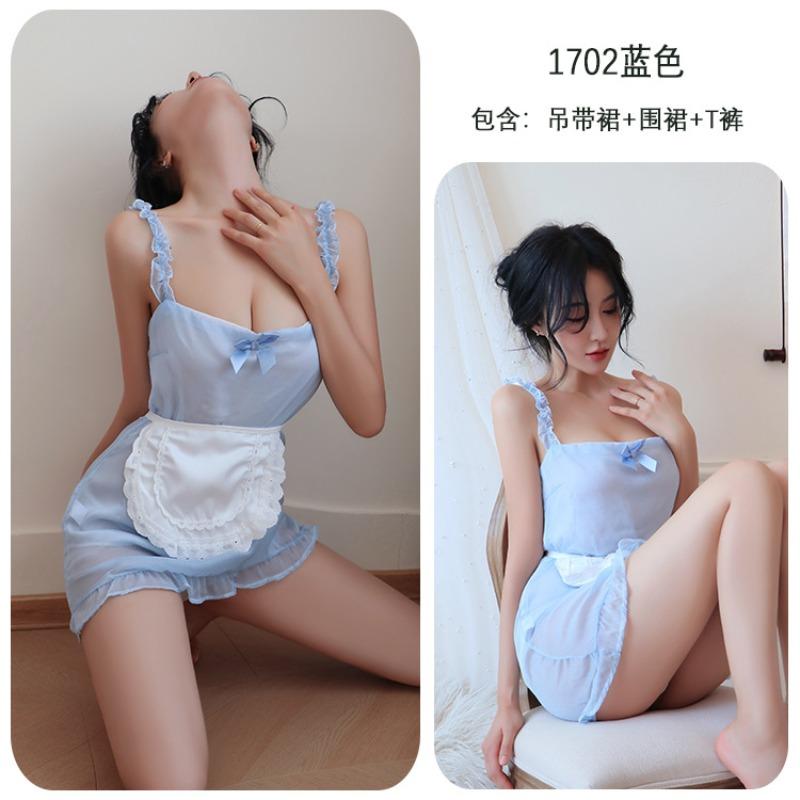 Sexy lingerie little maid sexy sweet suspender skirt cosplay maid pure