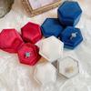 Luxury Rings Bearer Box Hexagon Jewelry Organizer Fashion Velvet Rings Holder  Proposal