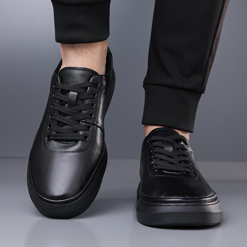 Fashion Brand Men'S Genuine Leather Shoes Office Business Formal Shoes Thick Sole Men'S Sports Leisure Shoes Summer Breathable