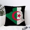 Algeria Alg Flag Cushion Cover 1 Piece Short Plush Pillowcase, Soft And Washable, Mostly Used For Sofa, Car