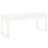 VidaXL Garden Bench White 110x38x45 Cm Solid Pine Wood 825094