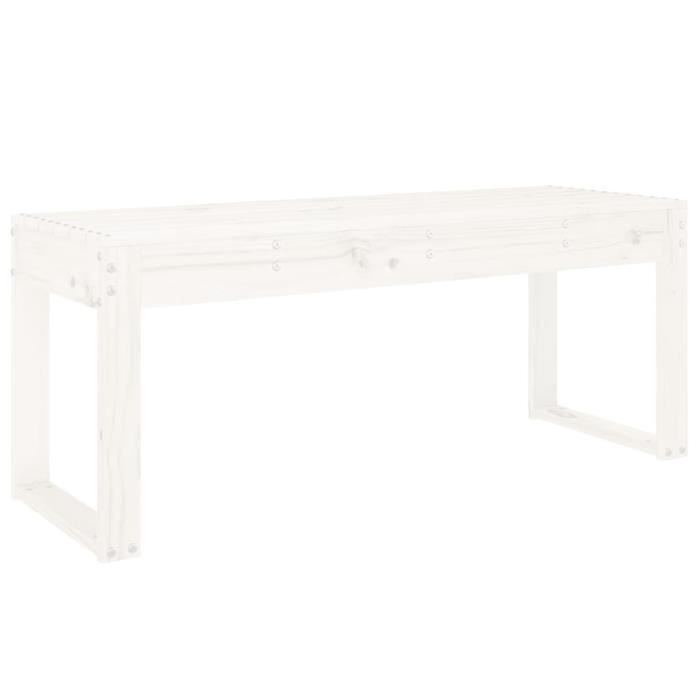 VidaXL Banc de jardin blanc 110x38x45 cm bois massif de pin 825094