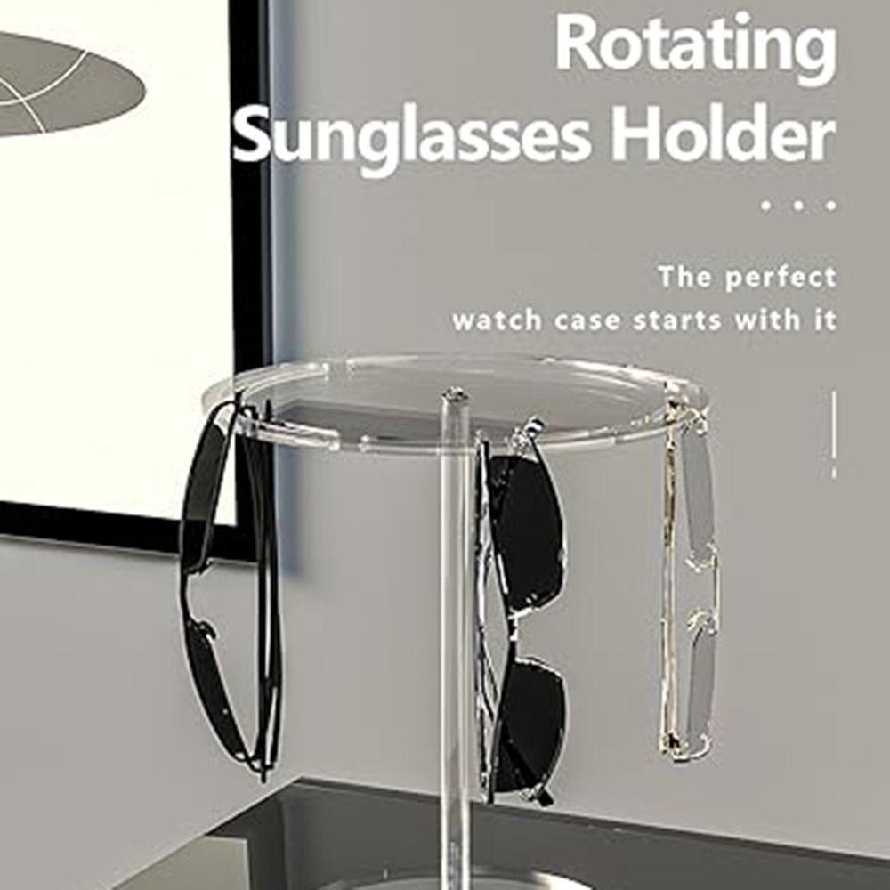 Clear Eyeglasses Display Rack 360 Rotating Glasses Storage Organizer Bedroom