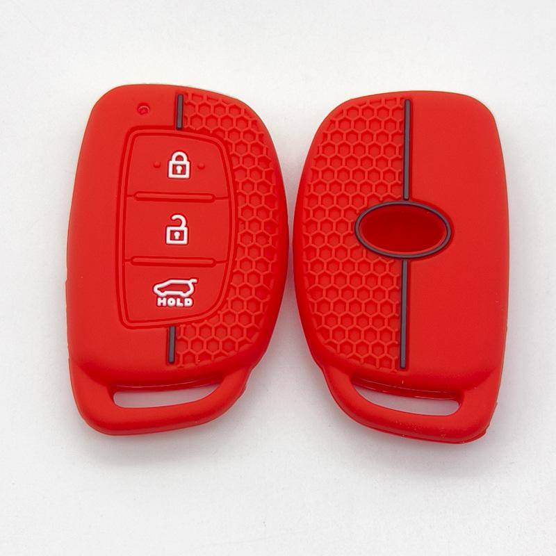Silicone Protective Cover for ix35 3-Button Smart Car Key красный