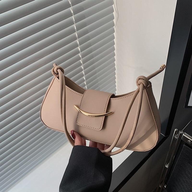 Handbag New Women's Bag Solid Color High Texture Shoulder Underarm Bag Summer Commuter Casual Simple Messenger Bag