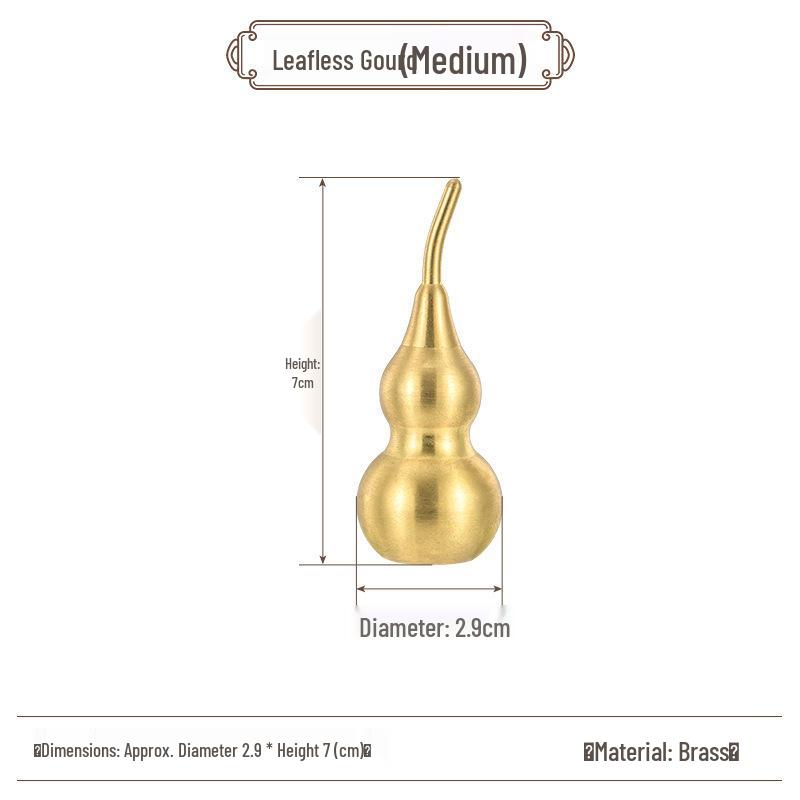 Fu Lu Brass Hollow Gourd Ornament - 7cm Without Individual Packaging