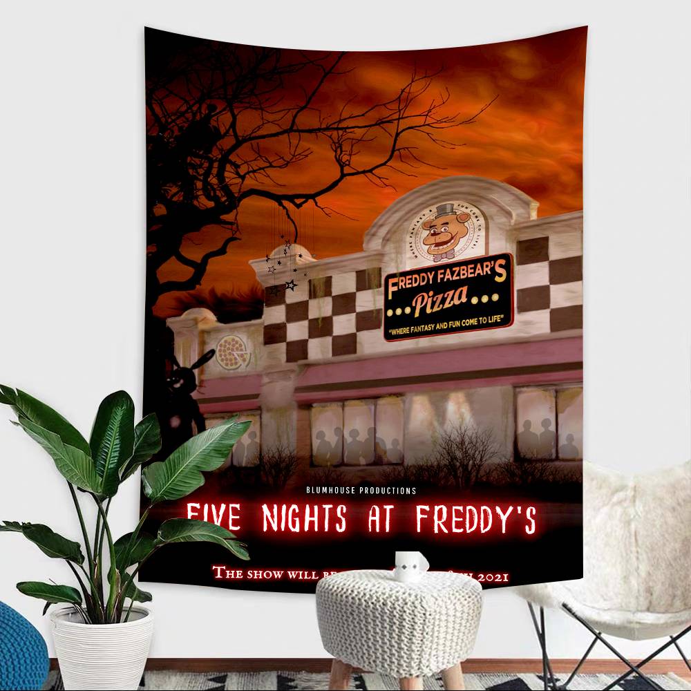 

Fnaf FivenightsAtFreddys Happy Backdrop Background Vinyl Women Party Cake Table Decorations Photoshoot Banner 74x94cm(29x37in)