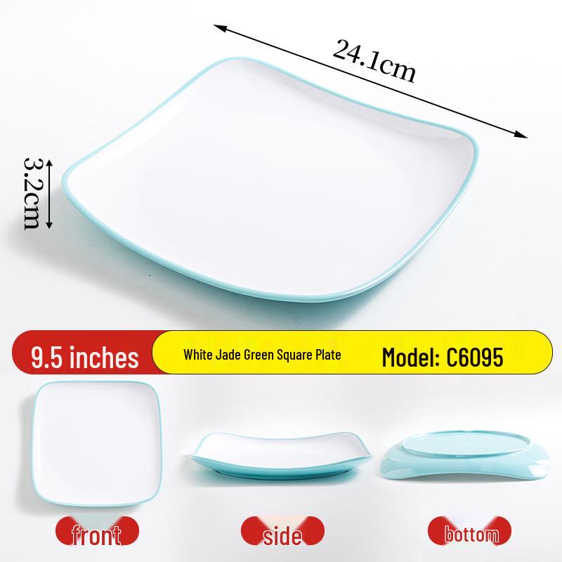 Melamine Square Shallow Plate for Restaurants and Hotels - Commercial Fast Food or Rice Bowl Plate